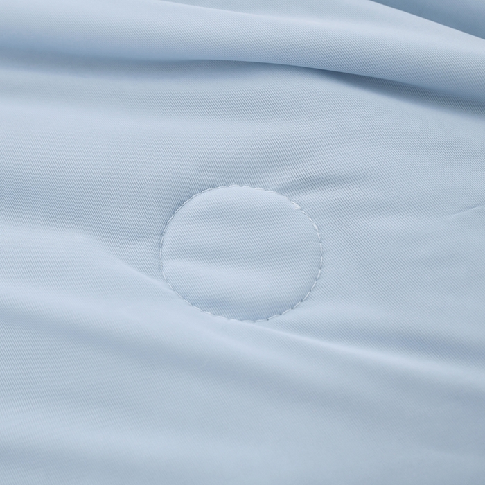 91家纺网 家纺一手货源 找家纺 彩烨 2025纯色凉感丝夏被冰淇淋夏凉被素色空调被学生 【极光蓝灰】