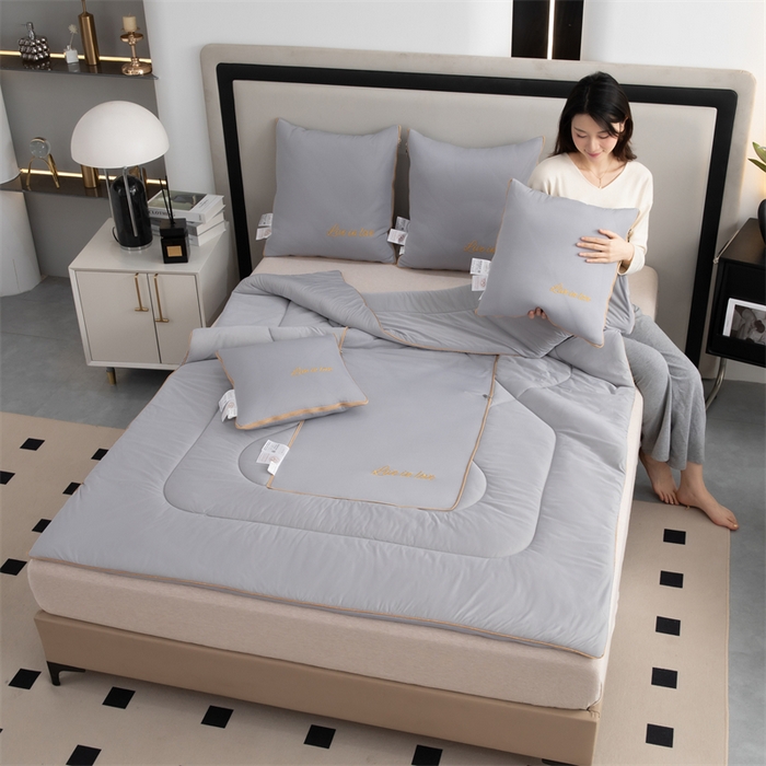 91家纺网 家纺一手货源 找家纺 （总）照世 2024新款凉感丝轻奢抱枕被