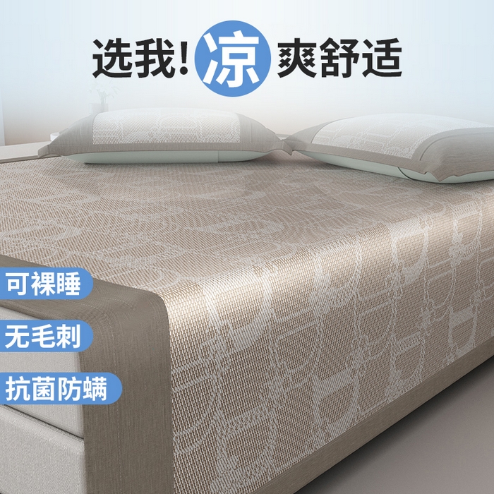 91家纺网 家纺一手货源 找家纺 伊被源 2024新款抗菌水洗绣花冰丝席--迪斯尼 迪斯尼-冰幻咖