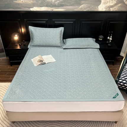 91家纺网 家纺一手货源 找家纺 桂雅居 2024新款天丝棉抗氧化乳胶软席（大客户微信私聊） 时光蓝