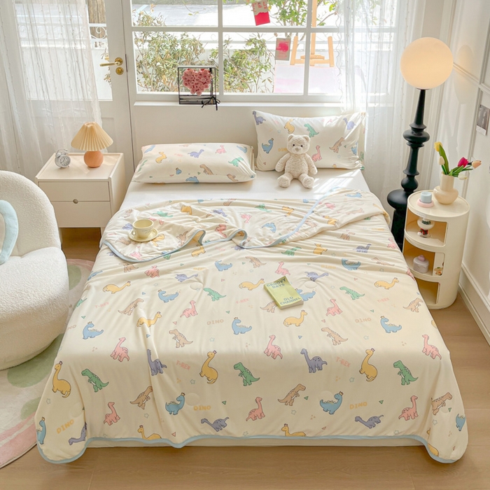 91家纺网 家纺一手货源 找家纺 葡萄家 2024新款A类母婴级大豆纤维牛奶丝针织棉夏凉被 马卡龙