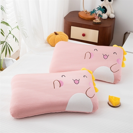 91家纺网 家纺一手货源 找家纺 织布人 2024新款枕芯夏季天凉感冰豆豆卡通儿童学生枕头幼儿园午睡枕 凉感冰丝笑脸龙-粉色