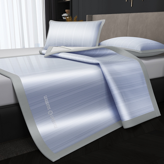 91家纺网 家纺一手货源 找家纺 伊被源 2024新款亲肤舒适品味生活凉感席 宝石蓝