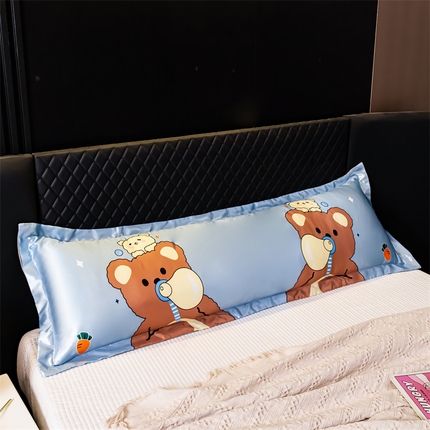 91家纺网 家纺一手货源 找家纺 （总）梦舒羽2025新款可水洗冰丝双人枕套凉爽枕头套枕芯套