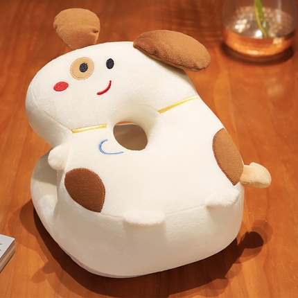 仟亿莱 2024新款多巴胺动物系列冰丝双面午睡枕 冰丝双面小白狗