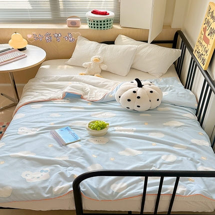 91家纺网 家纺一手货源 找家纺 顾里家纺 2024新款ins韩系华夫格夏凉被夏被空调被 治愈梦境