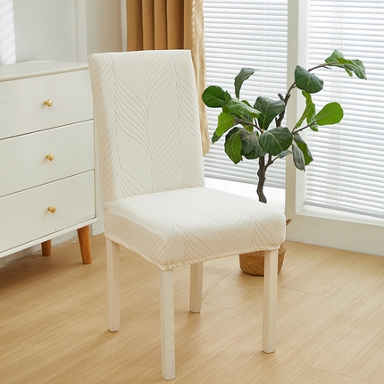 91家纺网 家纺一手货源 找家纺 飞翔家纺 2024新款提花叶草椅套 米白色