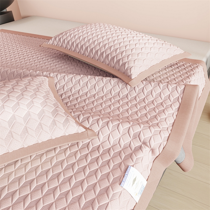 91家纺网 家纺一手货源 找家纺 伊被源 2024新款冰豆豆凉感PE软凉席--映象 映象-粉