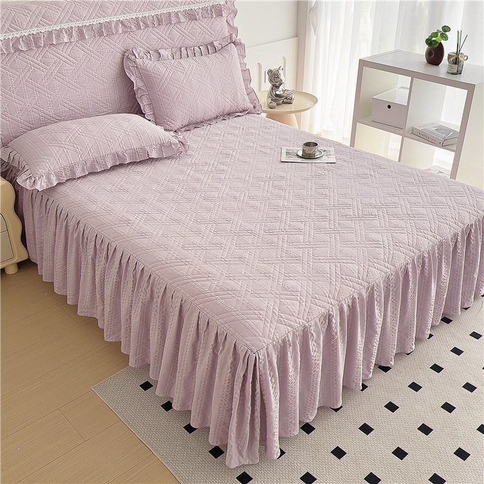 91家纺网 家纺一手货源 找家纺 （总）2024新款亲肤水洗泡泡棉夹棉绗缝床裙款单品及套件