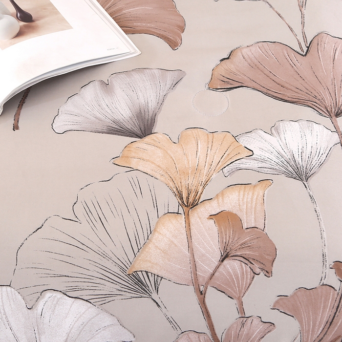 91家纺网 家纺一手货源 找家纺 富之航家纺 2024新款拼角宽边水洗天丝夏被四件套 盛夏-可可棕