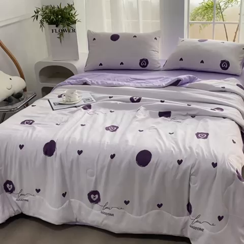 91家纺网 家纺一手货源 找家纺 ME/ERA HOME寐时代 2024新款泡泡棉印花夏被四件套 怦然心动