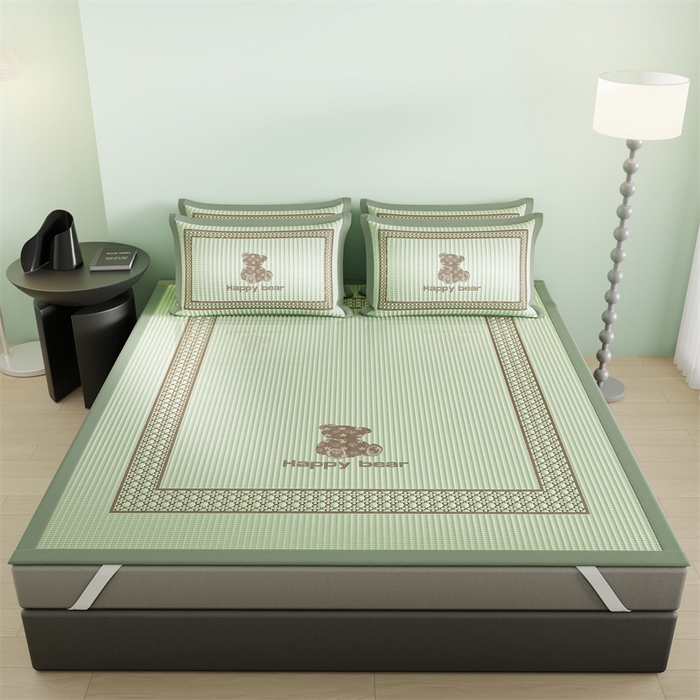 91家纺网 家纺一手货源 找家纺 伊被源 2024新款冰豆豆凉感PE软凉席--南极熊 南极熊-绿