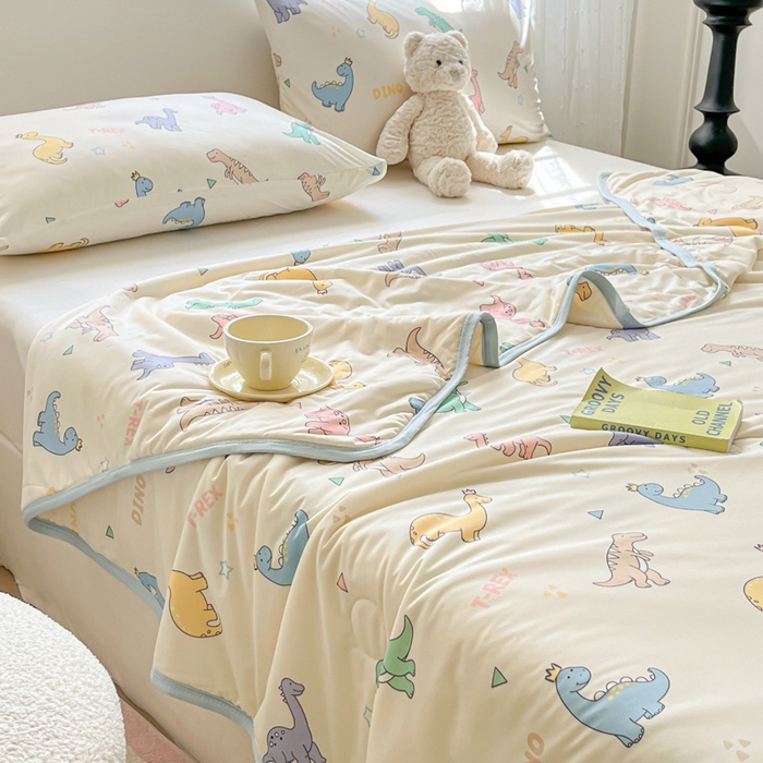 91家纺网 家纺一手货源 找家纺 葡萄家 2024新款A类母婴级大豆纤维牛奶丝针织棉夏凉被 马卡龙