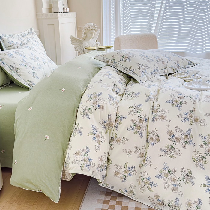 91家纺网 家纺一手货源 找家纺 丽卡家纺  家居馆 2024新款全棉四件套纯棉四件套碎花四件套 云中忆