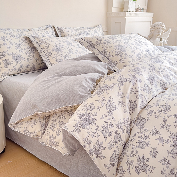 91家纺网 家纺一手货源 找家纺 丽卡家纺  家居馆 2024新款全棉四件套纯棉四件套碎花四件套 洛璃