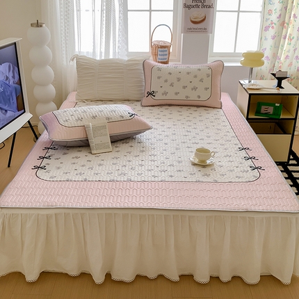 91家纺网 家纺一手货源 找家纺 （总）顾里家纺 顾里家纺 2024新款凉感丝数码印花INS风大版凉席三件套