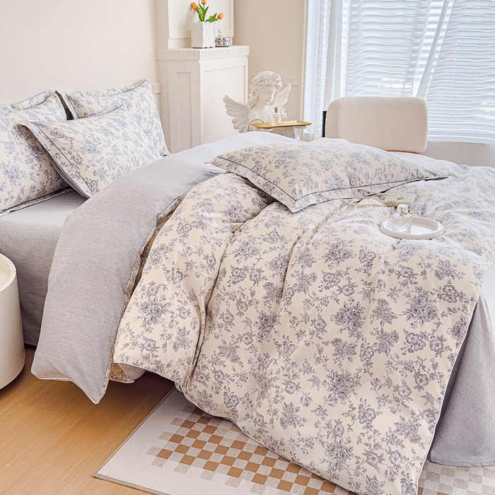 91家纺网 家纺一手货源 找家纺 丽卡家纺  家居馆 2024新款全棉四件套纯棉四件套碎花四件套 洛璃