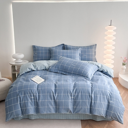 91家纺网 家纺一手货源 找家纺 凌云家纺 2025新款A类13372全棉床单款四件套学生宿舍三件套 壮志凌云