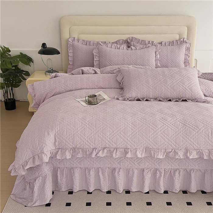 91家纺网 家纺一手货源 找家纺 （总）十个点 2024新款软糯舒适水洗泡泡棉夹棉床盖款单品及套件