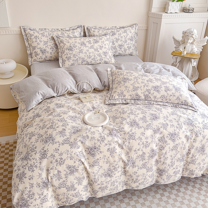 91家纺网 家纺一手货源 找家纺 丽卡家纺  家居馆 2024新款全棉四件套纯棉四件套碎花四件套 洛璃