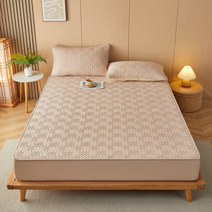 91家纺网 家纺一手货源 找家纺 （总）蕾诺家纺 2024新款纯色水洗纯棉夹棉防水床笠