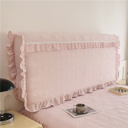 十个点 2024新款亲肤水洗泡泡棉夹棉绗缝床裙款单品及套件 玉粉