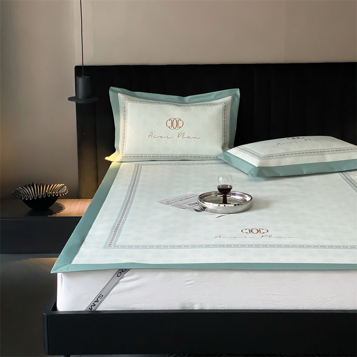 91家纺网 家纺一手货源 找家纺 三味舒屋 2025新款凉感抗菌防螨印花冰丝养生席手绘系列床席款【简欧】  安娜绿