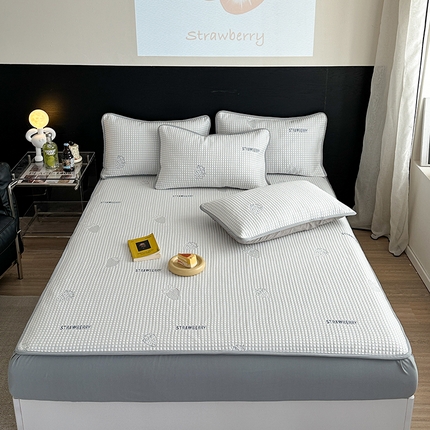 91家纺网 家纺一手货源 找家纺 （总）2024 新款A类立体提花冰豆豆凉感抗菌凉席床笠款