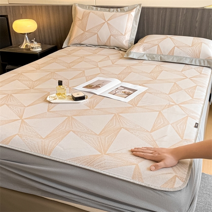 三味舒屋 2025新款轻奢主义抗菌防螨凉感提花冰丝养生席床笠款 映象