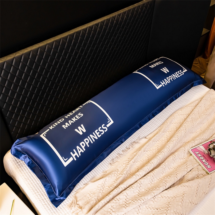 91家纺网 家纺一手货源 找家纺 梦舒羽2025新款可水洗冰丝双人枕套凉爽枕头套枕芯套 开心一刻