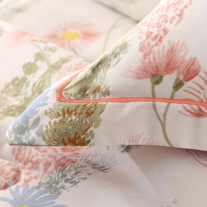 91家纺网 家纺一手货源 找家纺 富之航家纺 2024新款拼角宽边水洗天丝夏被四件套 炫彩