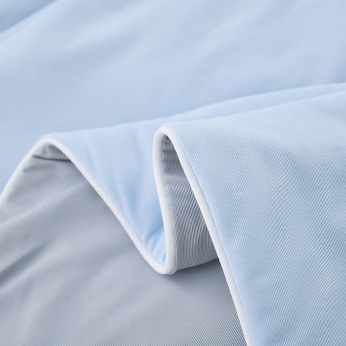 91家纺网 家纺一手货源 找家纺 彩烨 2025纯色凉感丝夏被冰淇淋夏凉被素色空调被学生 【极光蓝灰】