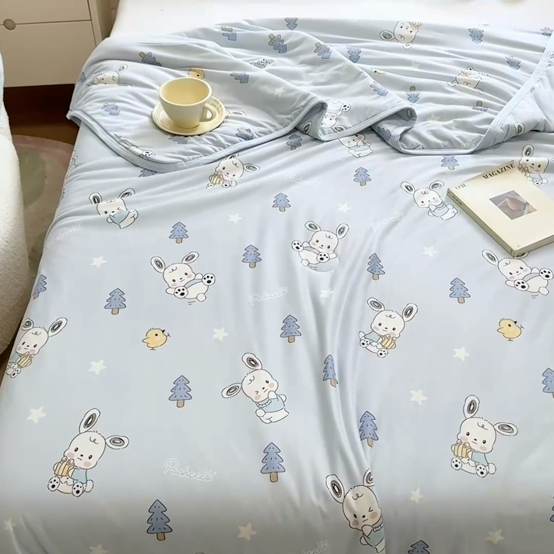 91家纺网 家纺一手货源 找家纺 葡萄家 2024新款A类母婴级大豆纤维牛奶丝针织棉夏凉被 小狗日记