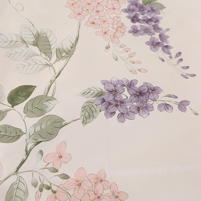 91家纺网 家纺一手货源 找家纺 富之航家纺 2024新款拼角宽边水洗天丝夏被四件套 紫藤花紫