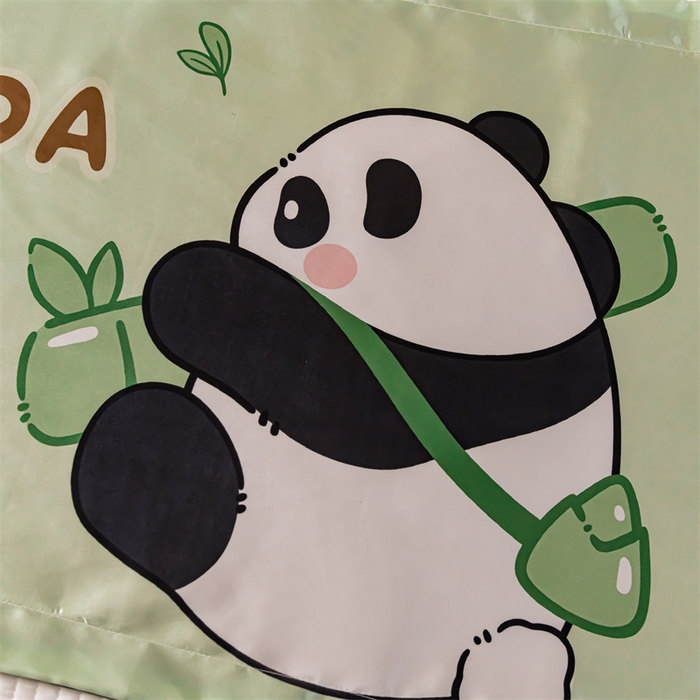 91家纺网 家纺一手货源 找家纺 梦舒羽2025新款可水洗冰丝双人枕套凉爽枕头套枕芯套 熊猫乐园