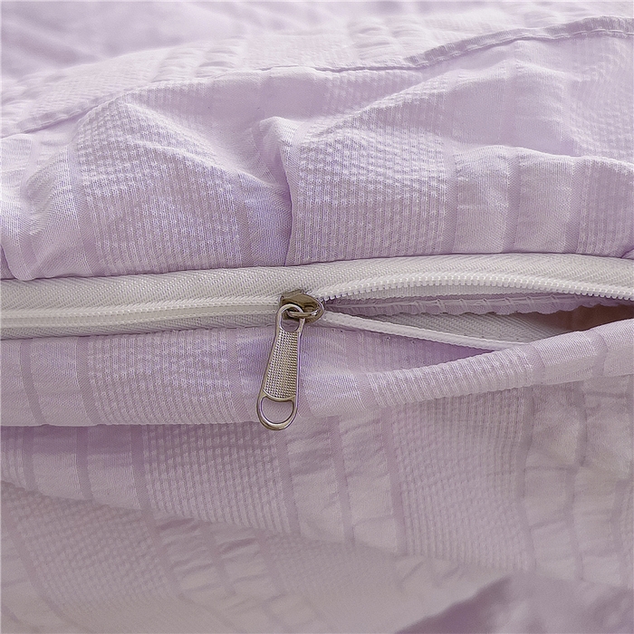 91家纺网 家纺一手货源 找家纺 十个点 2024新款亲肤水洗泡泡棉夹棉绗缝床裙款单品及套件 媚紫