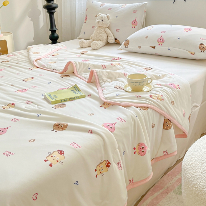 91家纺网 家纺一手货源 找家纺 葡萄家 2024新款A类母婴级大豆纤维牛奶丝针织棉夏凉被 甜甜圈