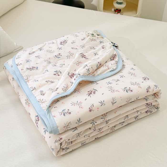 91家纺网 家纺一手货源 找家纺 葡萄家 2024新款A类母婴级大豆纤维牛奶丝针织棉夏凉被 紫色花甜