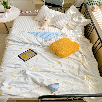 91家纺网 家纺一手货源 找家纺 顾里家纺 2024新款ins韩系华夫格夏凉被夏被空调被 晚安好梦