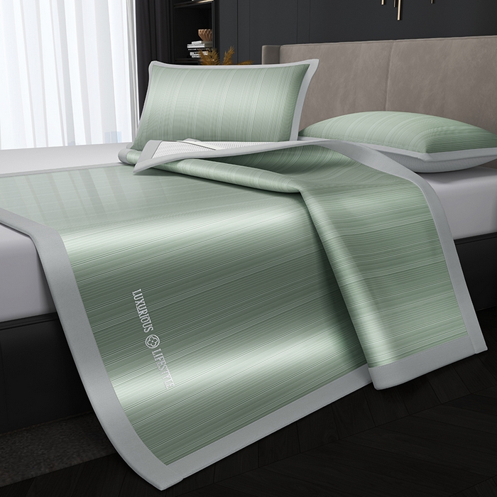 91家纺网 家纺一手货源 找家纺 伊被源 2024新款亲肤舒适品味生活凉感席 清透绿