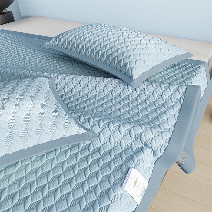 91家纺网 家纺一手货源 找家纺 伊被源 2024新款冰豆豆凉感PE软凉席--映象 映象-兰