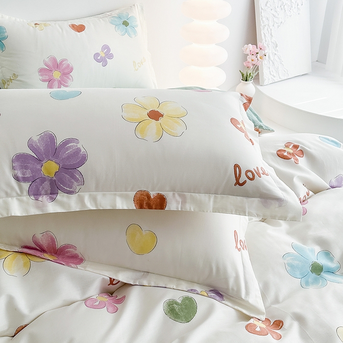 91家纺网 家纺一手货源 找家纺 凌云家纺 2025新款A类13372全棉床单款四件套学生宿舍三件套 繁花世界