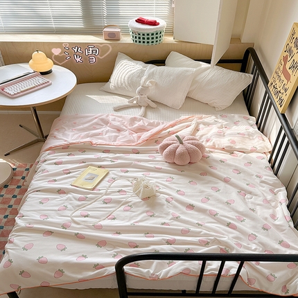 91家纺网 家纺一手货源 找家纺 顾里家纺 2024新款ins韩系华夫格夏凉被夏被空调被 淡雪
