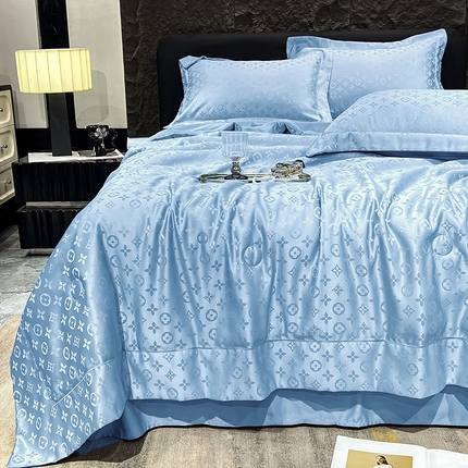 91家纺网 家纺一手货源 找家纺 （总） 新26 经年2025年 水洗真丝冰丝天丝提花夏被四件套直播爆款 格林系列