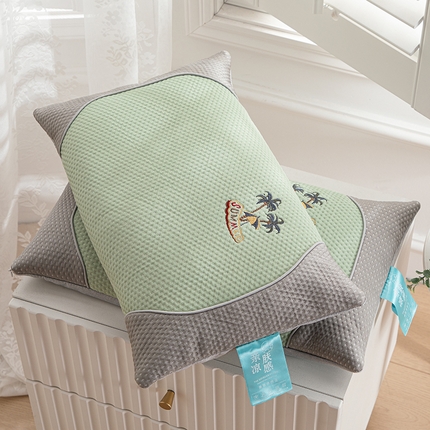 91家纺网 家纺一手货源 找家纺 （总）织布人 2024新款荞麦枕夏季凉感豆豆荞麦枕茶香枕颈椎枕透气午睡枕头枕芯