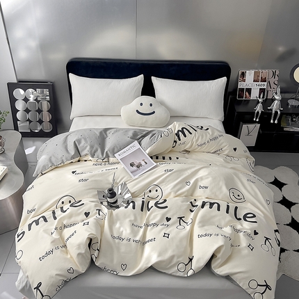 91家纺网 家纺一手货源 找家纺 （总）DoDo 兜兜 2024年新款全棉纯棉简约条格单被套可定制定做