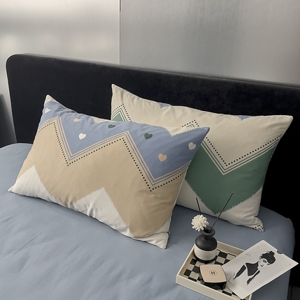 91家纺网 家纺一手货源 找家纺 （总）DoDo 兜兜 2024新款全棉纯棉简约条格单枕套可定制定做