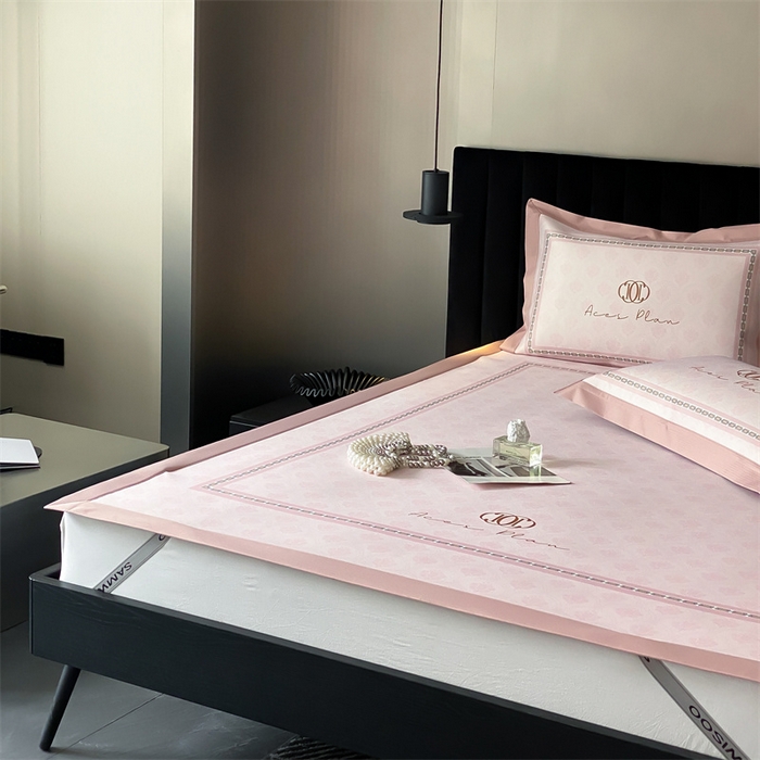 91家纺网 家纺一手货源 找家纺 三味舒屋 2025新款凉感抗菌防螨印花冰丝养生席手绘系列床席款【简欧】  安娜粉