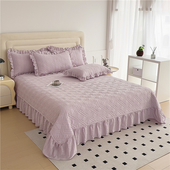 91家纺网 家纺一手货源 找家纺 （总）十个点 2024新款软糯舒适水洗泡泡棉夹棉床盖款单品及套件