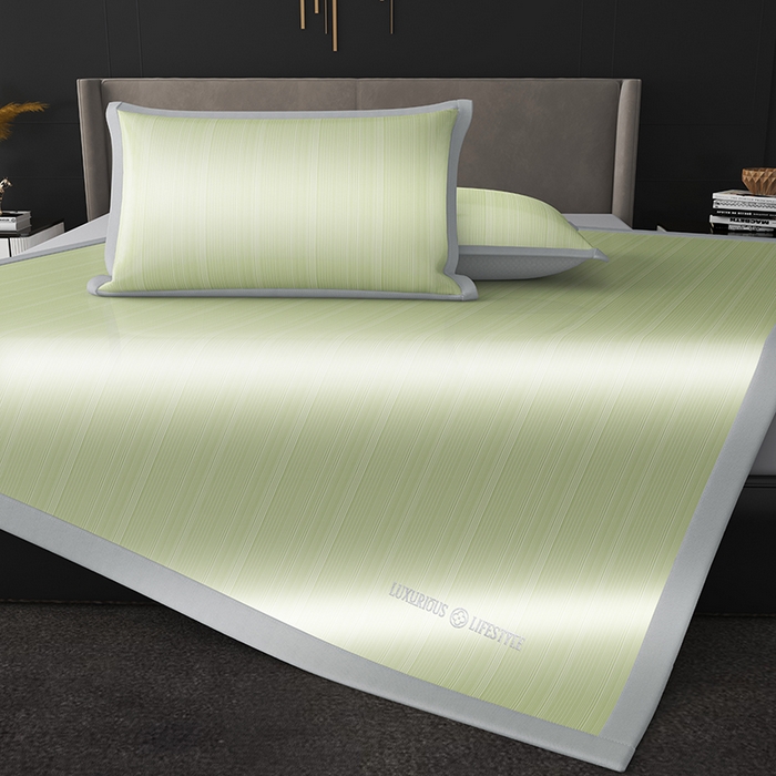 91家纺网 家纺一手货源 找家纺 伊被源 2024新款亲肤舒适品味生活凉感席 水晶绿